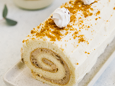 Recette bûche de Noël Crème Fraîche spéculoos et marrons