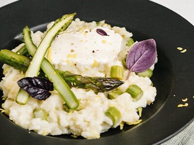 Risotto aux asperges et Crème d'Isigny AOP