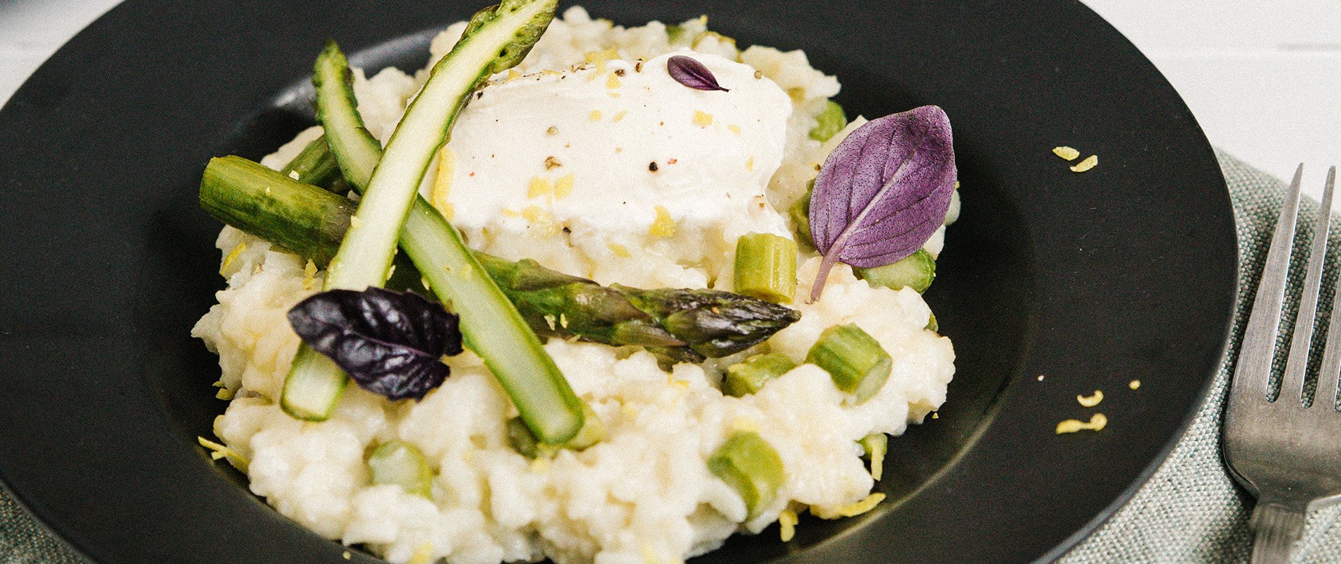 Risotto aux asperges et crème d'Isigny AOP