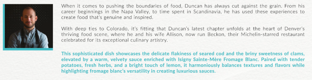 Présentation du chef Duncan Holmes