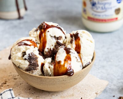 recette de glace vanille brownie et creme Isigny sainte-Mère
