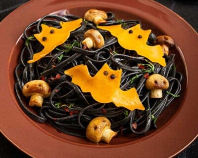 Spaghettis d'halloween à la Mimolette d'Isigny