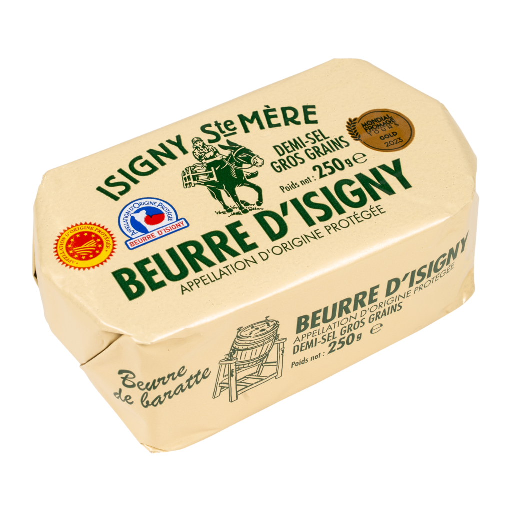 Plaquette de Beurre d'Isigny A.O.P. baratte demi-sel