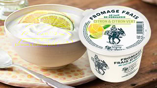 Bol et pot de Fromage Frais citron et citron vert Isigny Sainte-Mère